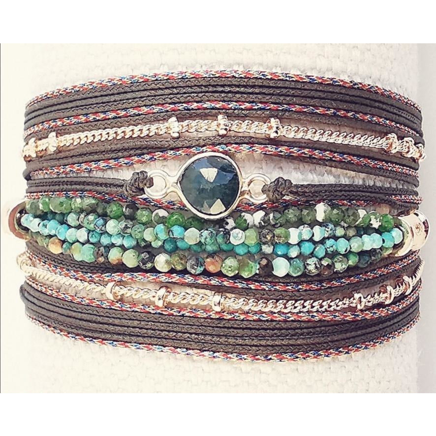 MADHI BRACELET WRAP PRECIOUS STONES 1 CHAIN