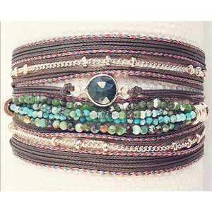 MADHI BRACELET WRAP PRECIOUS STONES 1 CHAIN