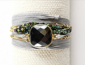 LIVA BRACELET WRAP PRECIOUS STONES 1 CHAIN