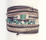 MOMOKO BRACELET WRAP PRECIOUS STONES 3 CHAINS